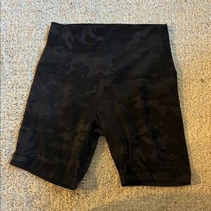 Lululemon Align Black Camo Biker Shorts- 4in